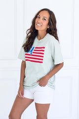 USA Flag Tee - Mint