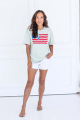 USA Flag Tee - Mint