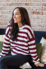 Josie Sweater - Burgundy Stripe