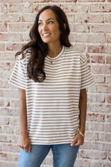 Jules Top - Mocha Stripe