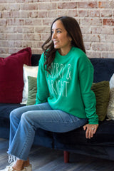 Merry & Bright Sweatshirt (Small-XL) - Heather Bright Green